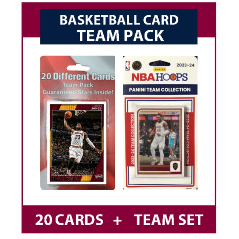 Cleveland Cavaliers 20 Cards LeBron James + 2023-24 HOOPS Team Set Mitchell