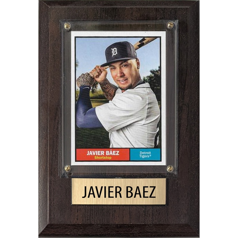 Javier Baez Detroi Tigers 2025 2024 Topps Bowman 4×6 Gift Plaque