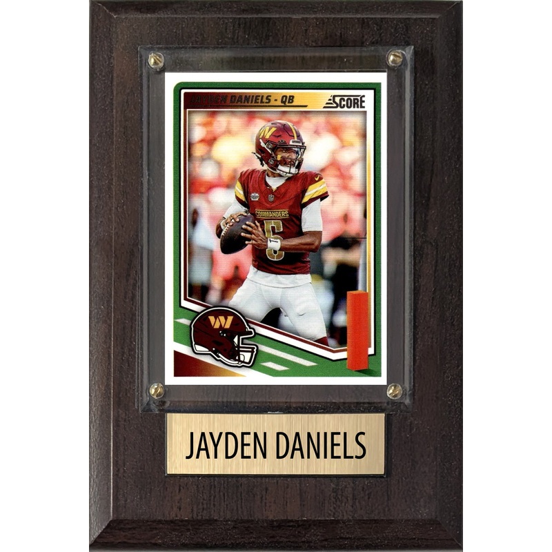 Jayden Daniels Washington Commanders 2025 2024 Donruss Score Prizm Topps 4×6 Gift Plaque