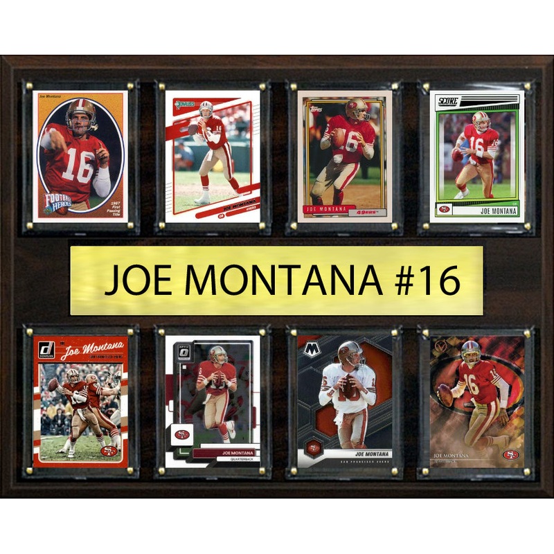 Joe Montana 8 Card Plaque Donruss Fleer Topps 2023 2024 San Francisco 49ers