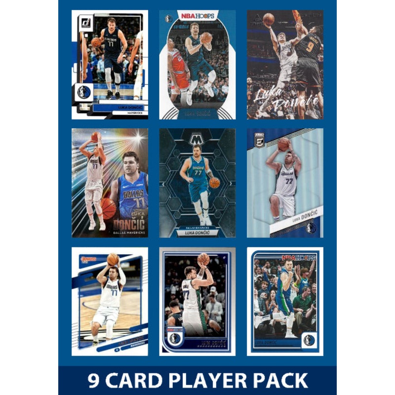 Luka Doncic 9 Card Player Pack 2023-24 Hoops Donruss Panini Dallas Mavericks