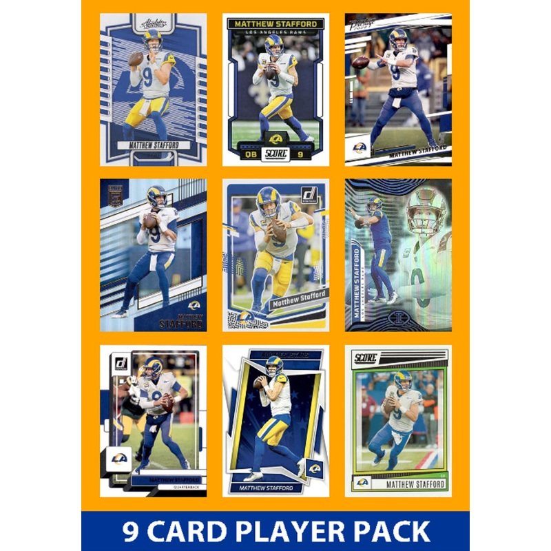 Matthew Stafford 9 Card Player Pack 2023 2024 2025 Donruss Panini Score LA Rams