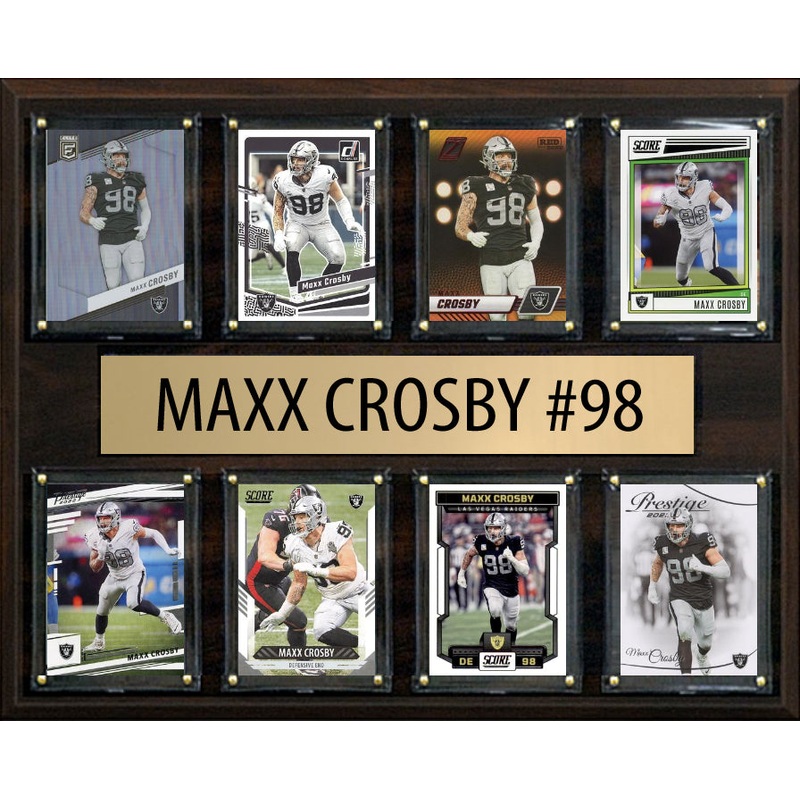Maxx Crosby #98 8 Card Plaque Donruss Score Panini 2023 2024 Las Vegas Raiders