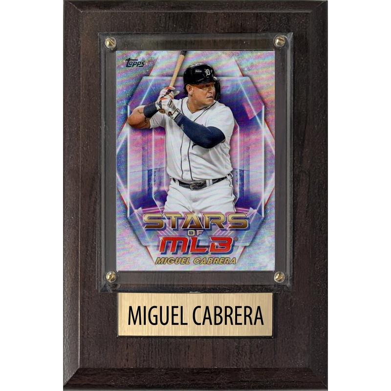 Miguel Cabrera Detroit Tigers 2025 2024 Topps Bowman 4×6 Gift Plaque