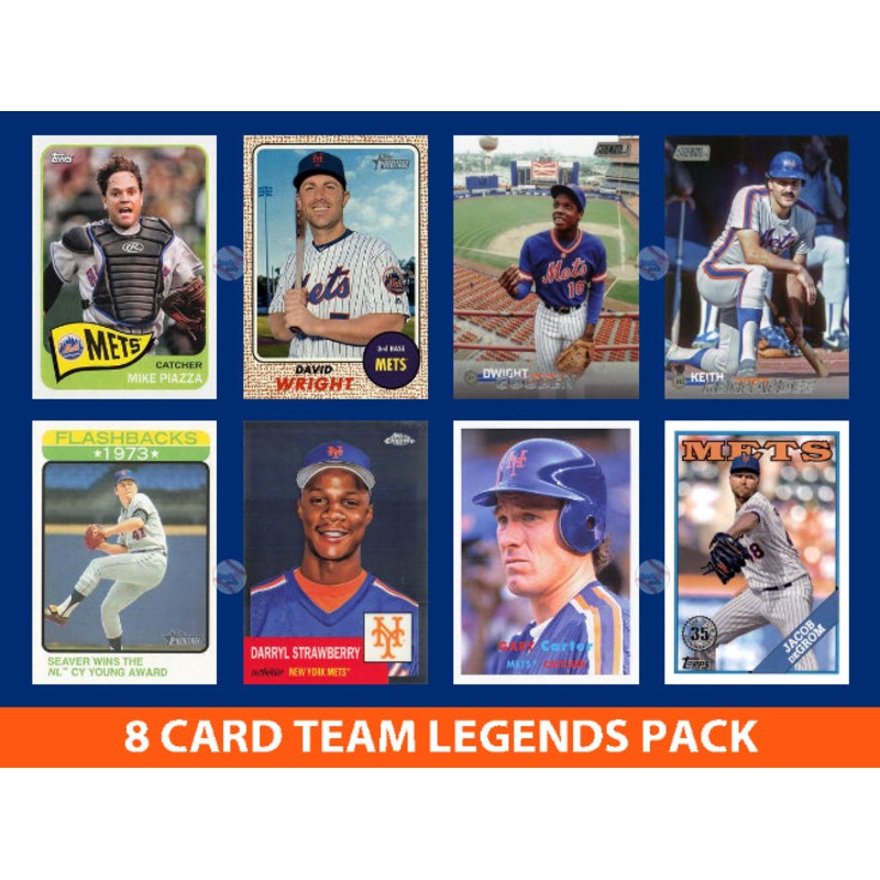 New York Mets 8 Card Legends Pack Topps Bowman Seaver Gooden Wright
