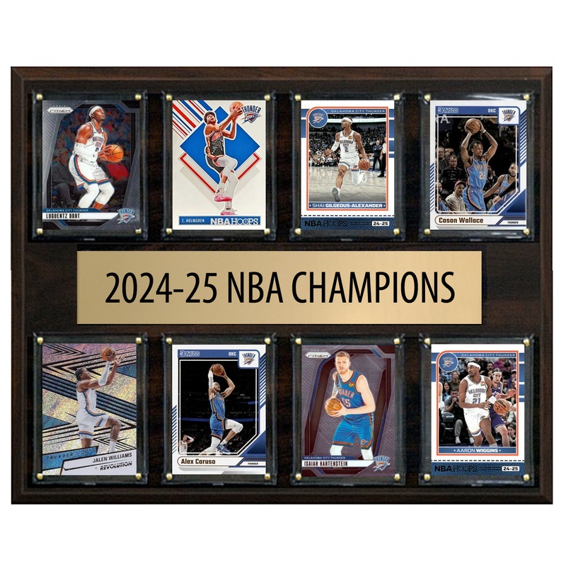 OKC Thunder Championship Plaque 8 Cards Shai Gilgeous-Alexander Chet Holmgren