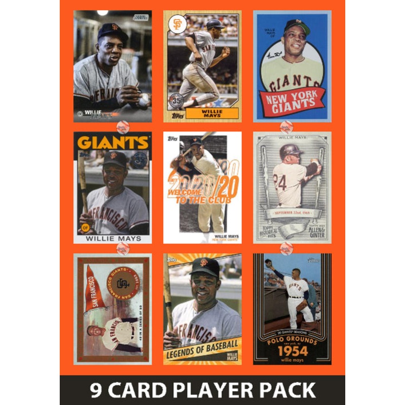 Willie Mays San Francisco Giants 9 Card Legend Pack Topps Bowman 2025 2024 2023