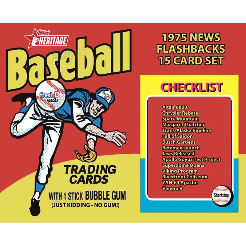 2024 Topps Heritage 1975 NEWS FLASHBACKS 15 Card Set Jaws Space Mountain PRESALE