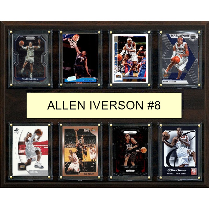 Allen Iverson 8 Card Plaque Donruss Hoops Fleer Topps 2025 2024 Philadelphia 76ers