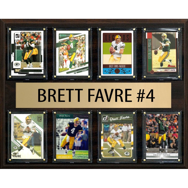 Brett Favre 8 Card Plaque Donruss Fleer Topps 2023 2024 Green Bay Packers