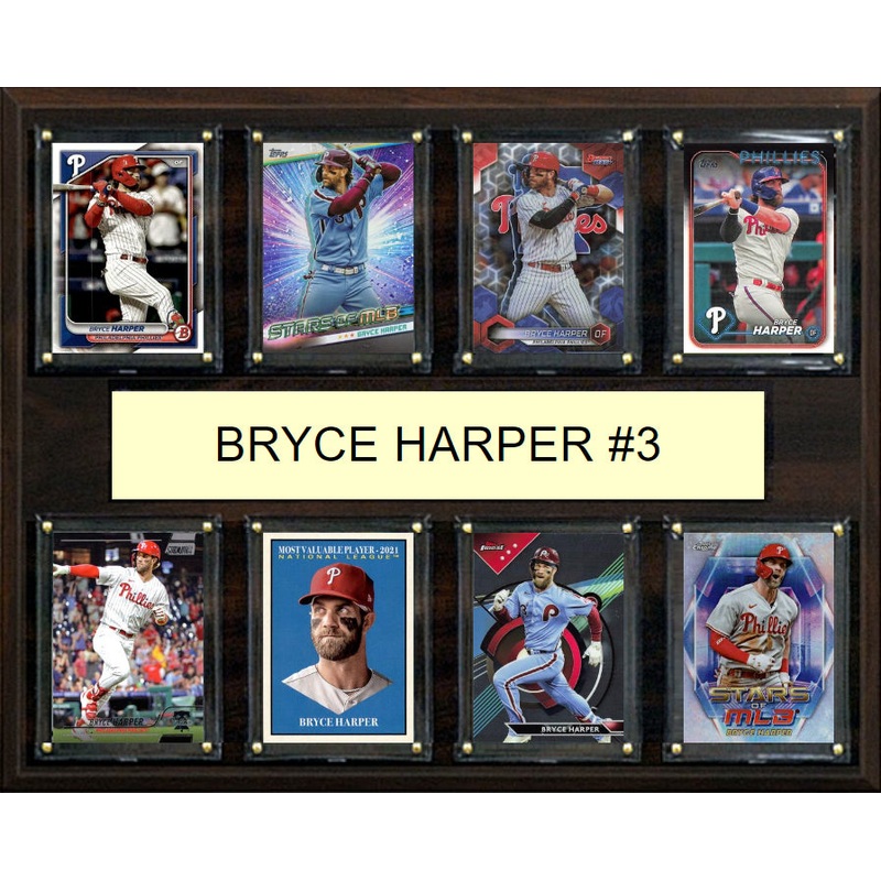 Bryce Harper #3 8 Card Plaque Topps Bowman 2025 2024 Philadelphia Phillies