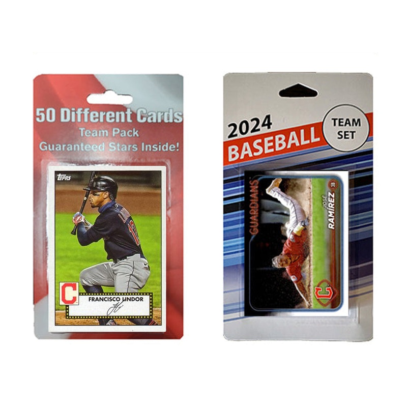Cleveland Guardians Team Pack 50 Cards Lindor + 2024 Topps Team Set Ramirez