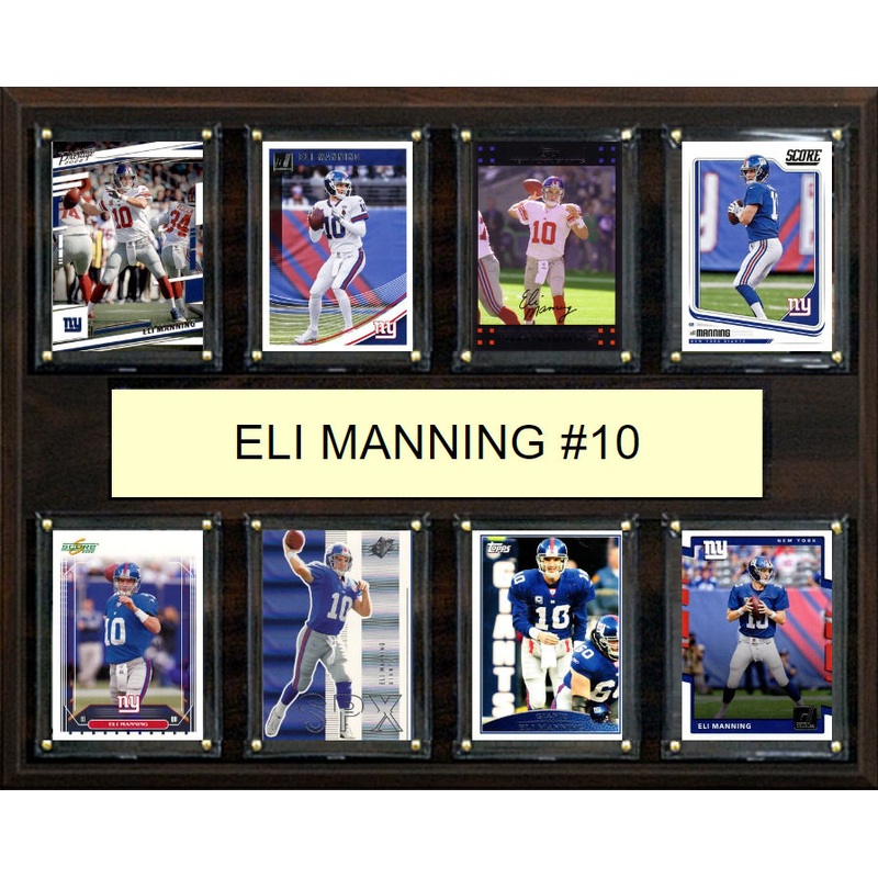 Eli Manning 10 8 Card Plaque Donruss Fleer Topps 2023 2024 New York Giants
