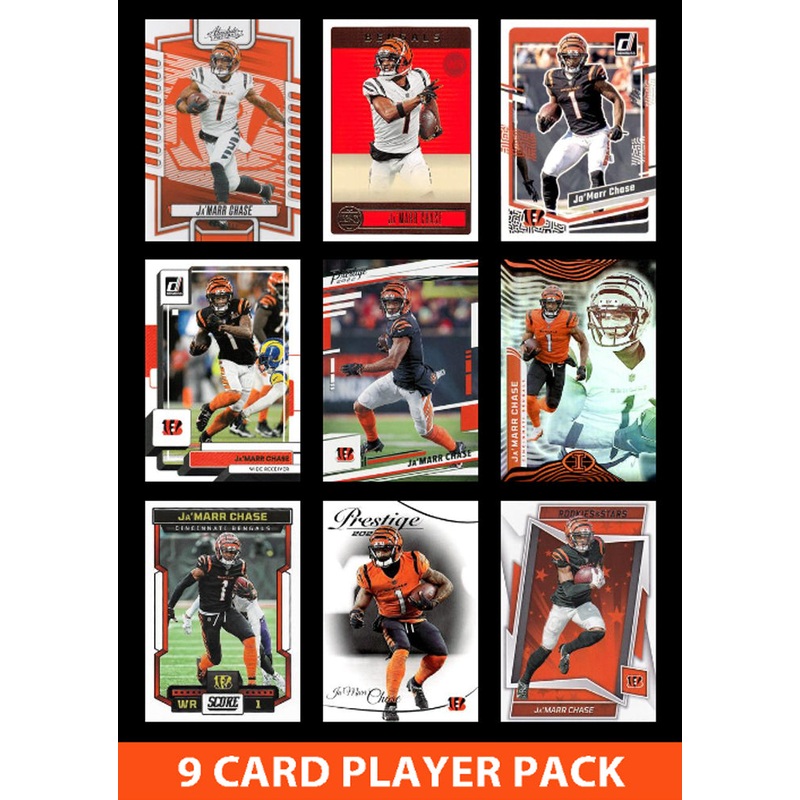 Ja’Maar Chase 9 Card Player Pack 2023 2024 2025 Donruss Panini Score Cincinnati Bengals