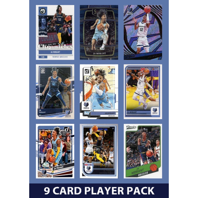 Ja Morant 9 Card Player Pack 2023-24 Hoops Panini Memphis Grizzlies