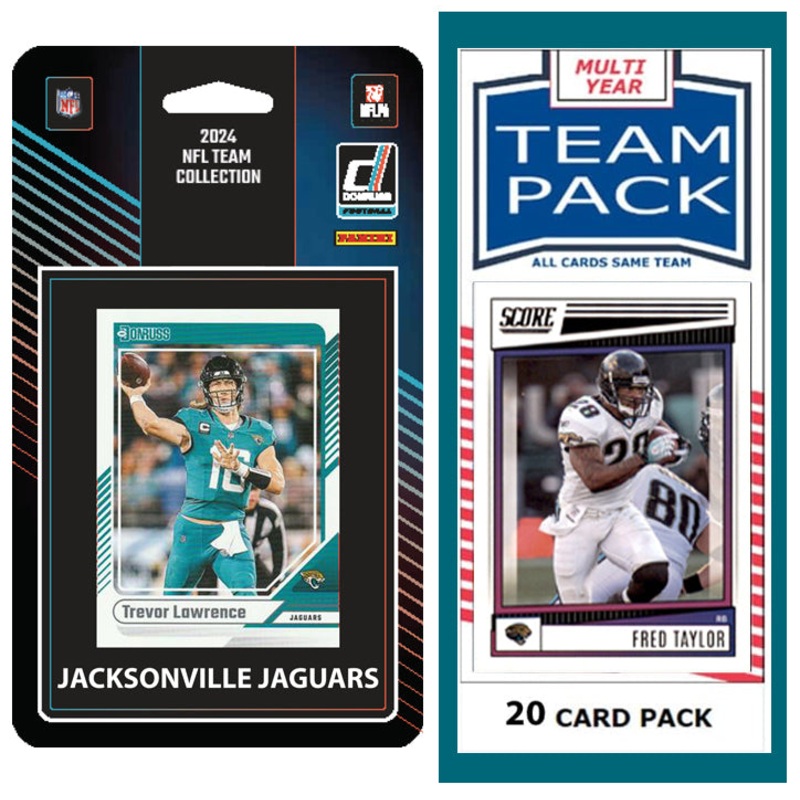 Jacksonville Jaguars Team Pack 20 Cards + 2024 Donruss Team Set Trevor Lawrence