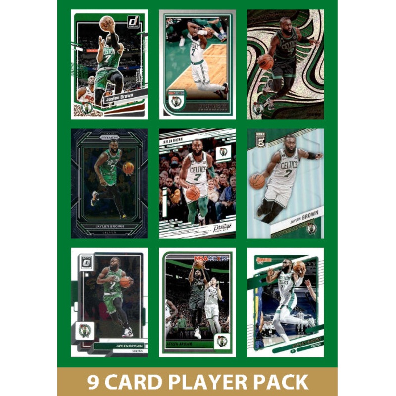 Jaylen Brown 9 Card Player Pack 2023-24 Hoops Donruss Panini Boston Celtics