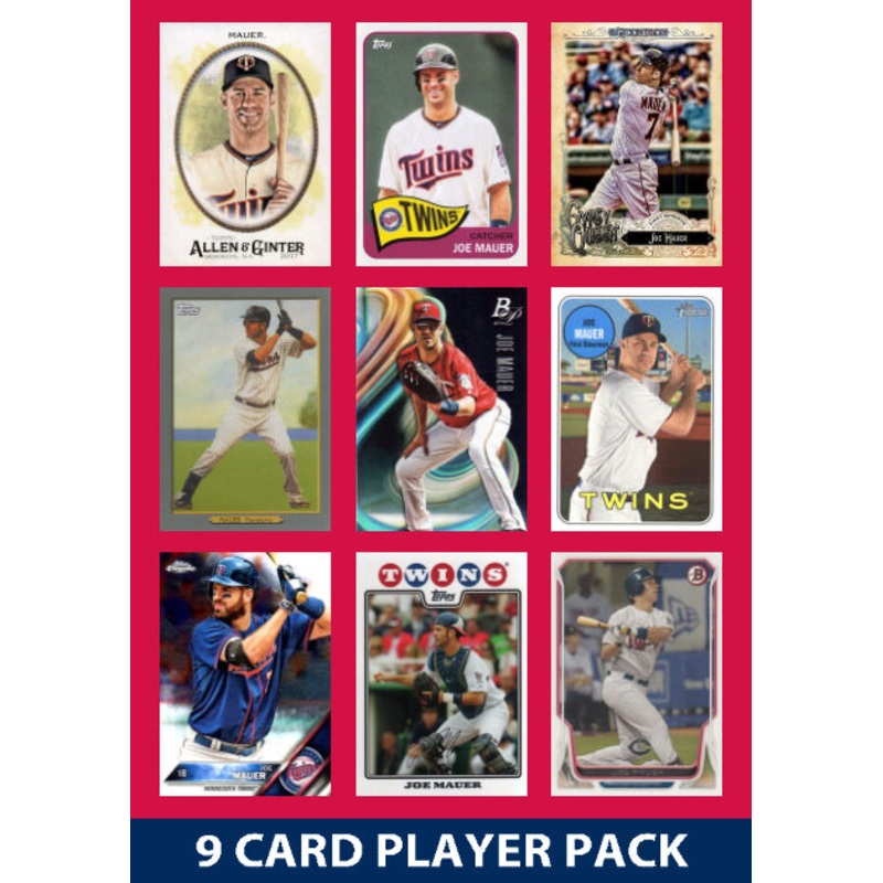 Joe Mauer Minnesota Twins 9 Card Legend Pack Topps Bowman 2024 HOF 2025 2023