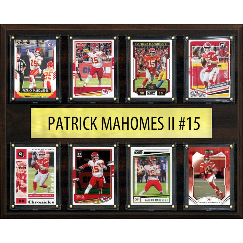 Patrick Mahomes II 8 Card Plaque Donruss Score Panini 2023 2024 Kansas City Chiefs