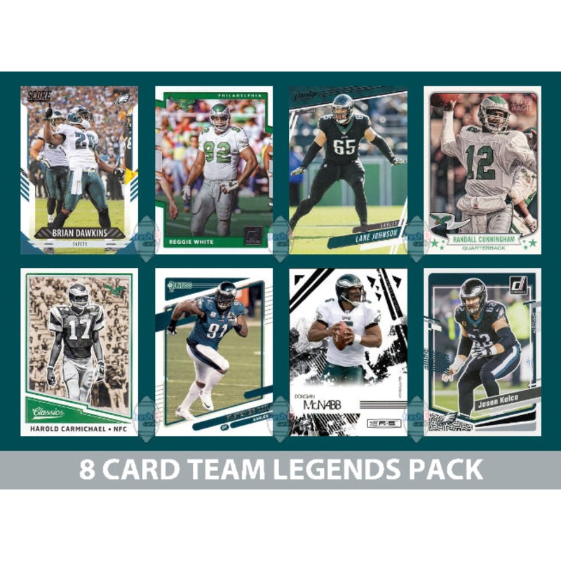 Philadelphia Eagles 8 Card Legends Pack Donruss Topps Panini Kelce Cunningham
