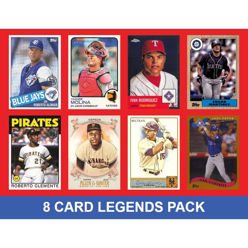 Puerto Rico 8 Card MLB Legends Pack 2024 2023 Topps Bowman Clemente Molina Pudge