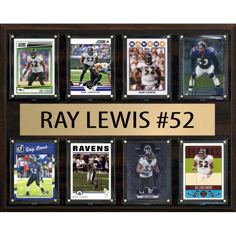 Ray Lewis 8 Card Plaque Donruss Fleer Topps 2023 2024 Baltimore Ravens