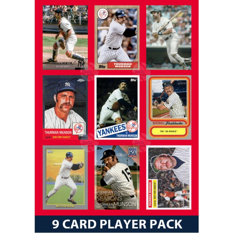 Thurman Munson Yankees 9 Card Player Pack 2022 2023 Topps