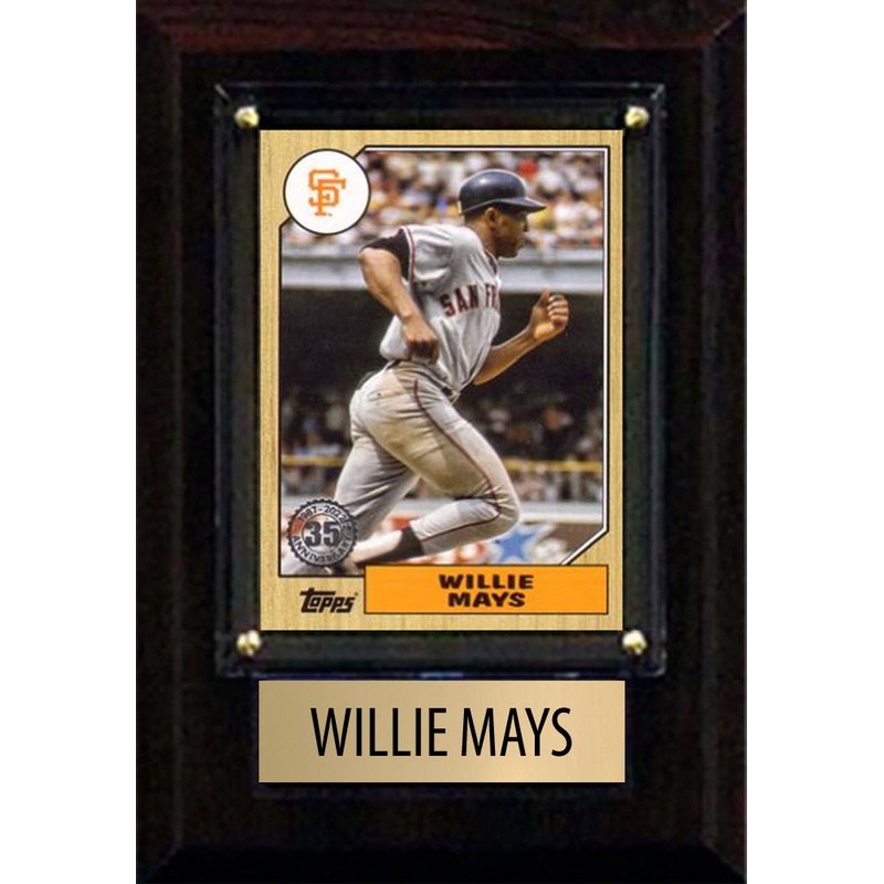 Willie Mays 2024 Bowman Topps San Francisco Giants 4×6 Plaque