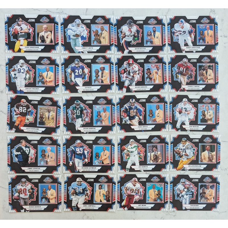 2025 SCORE Men Of Canton Insert Set Emmitt Smith Joe Namath Dan Marino Deion Sanders