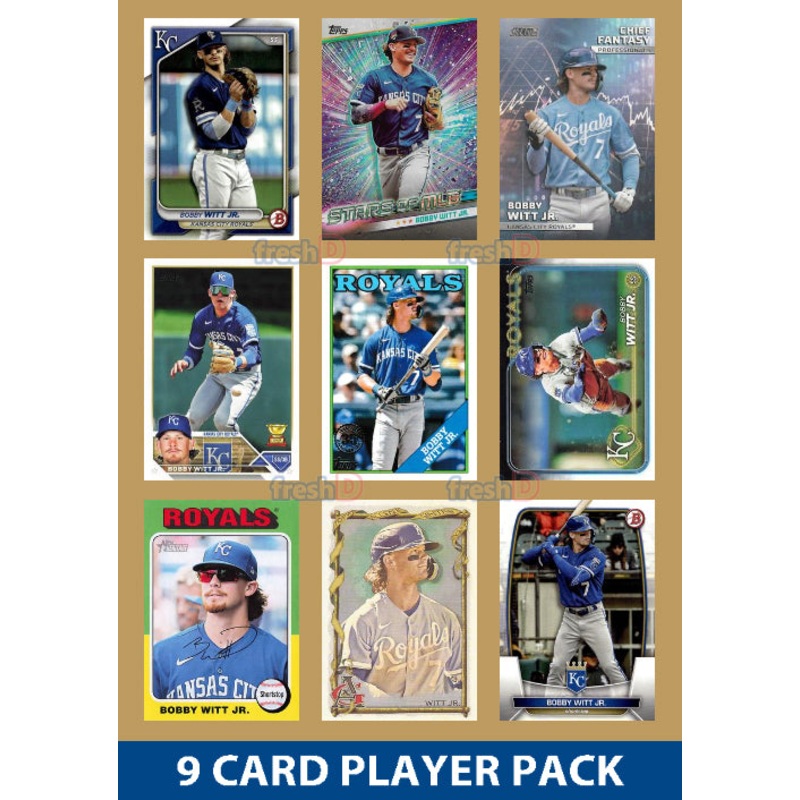 Bobby Witt Jr Kansas City Royals 9 Card Player Pack 2025 2024 Topps Bowman