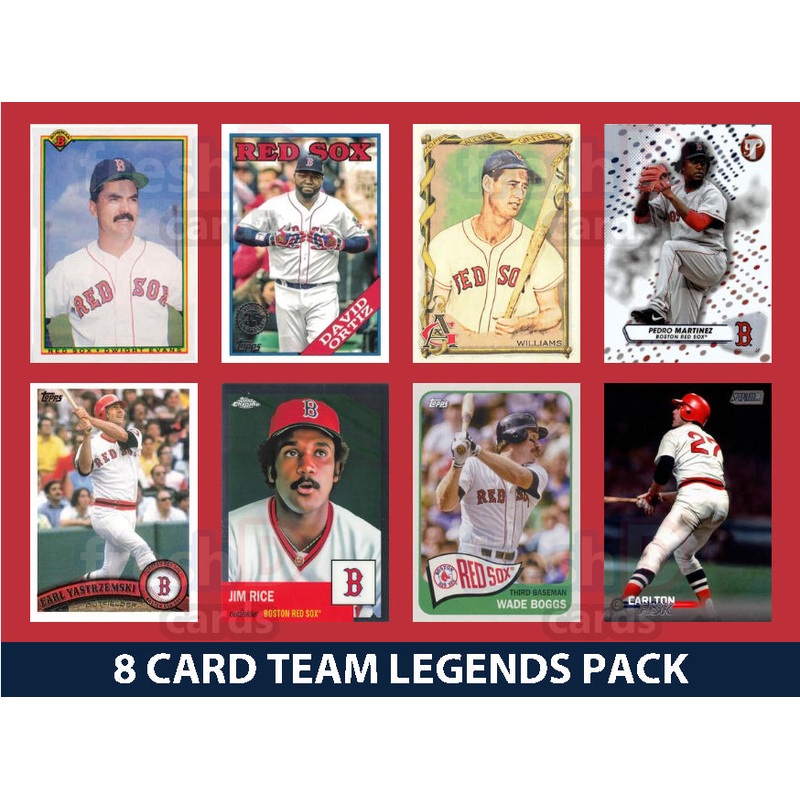 Boston Red Sox 8 Card Legends Pack 2023 Topps Bowman Ortiz Ted Williams Pedro Yaz