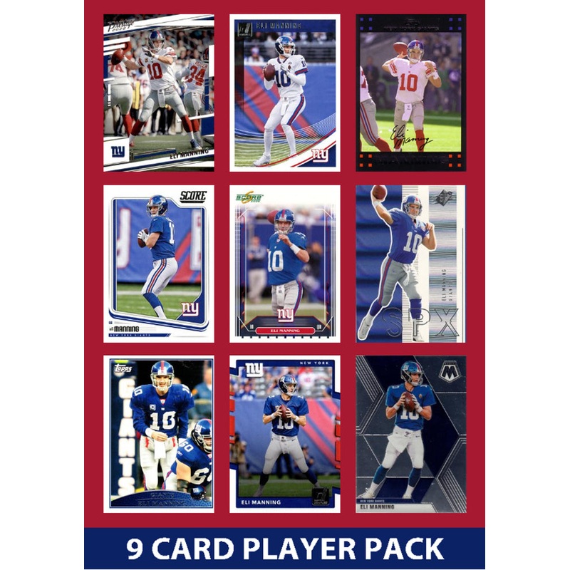 Eli Manning 9 Card Legend Pack Donruss 2023 2024 2025 Topps Panini Score New York Giants