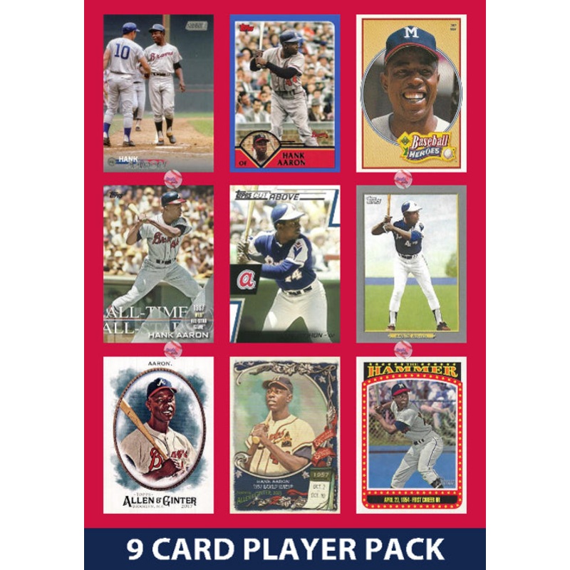 Hank Aaron Atlanta Braves 9 Card Legend Pack Topps Bowman 2025 2024 2023