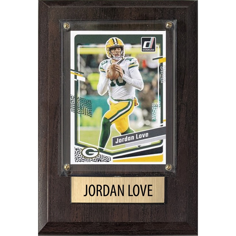Jordan Love Green Bay Packers 2025 2024 Donruss Score Prizm Topps 4×6 Gift Plaque