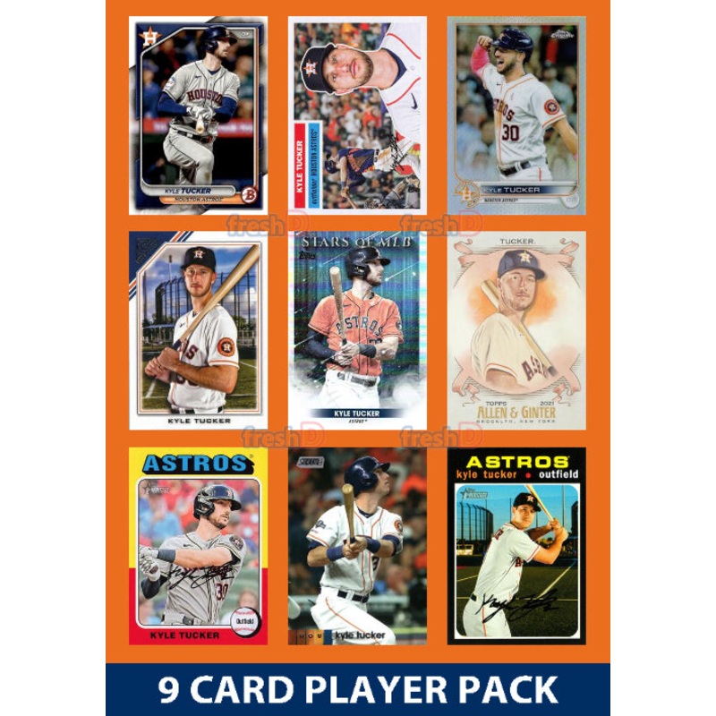 Kyle Tucker Houston Astros 9 Card Player Pack 2025 2024 Topps Bowman