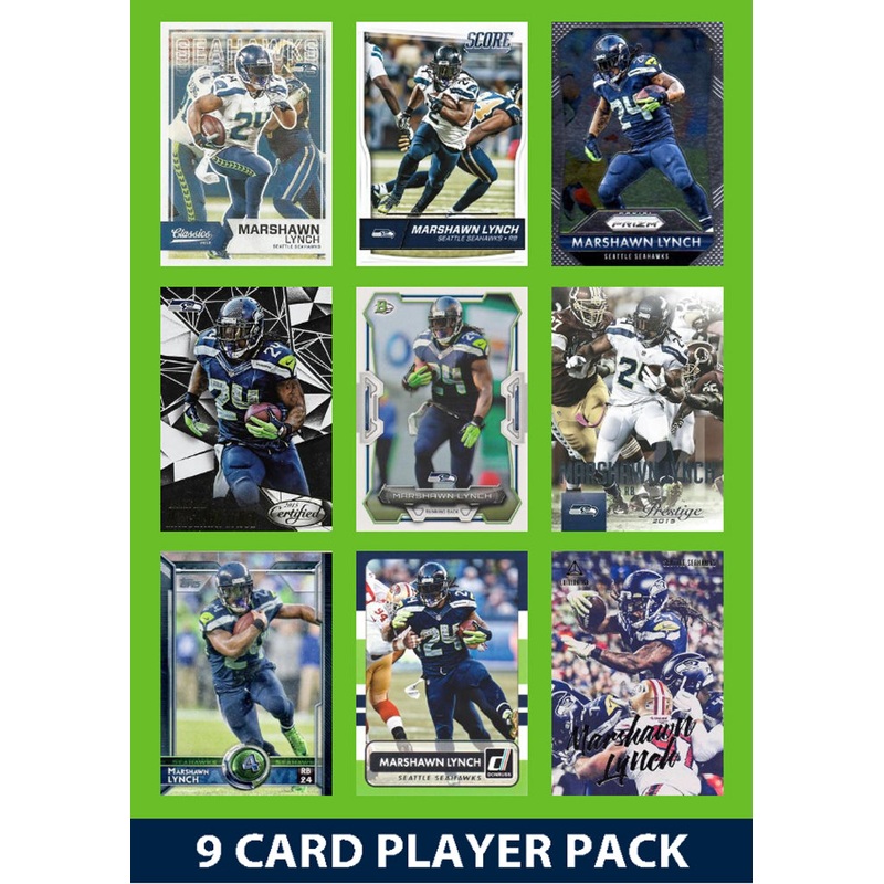 Marshawn Lynch 9 Card Legend Pack Donruss 2023 2024 Topps Panini Score Seattle Seahawks