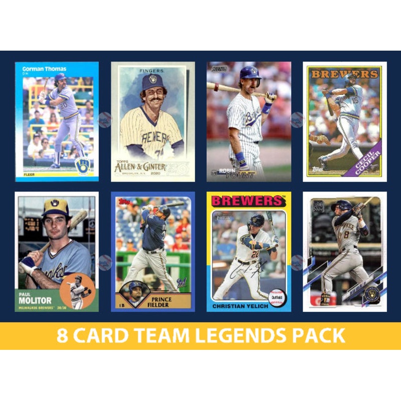Milwaukee Brewers 8 Card Legends Pack Topps Bowman Yount Molitor