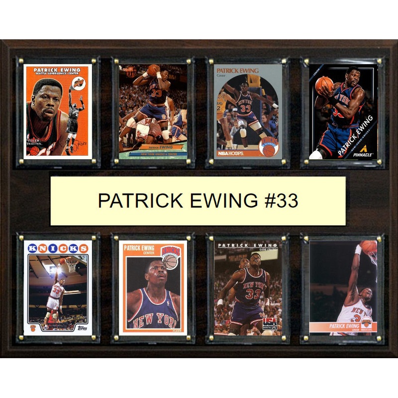 Patrick  Ewing 33 8 Card Plaque Donruss Hoops Fleer Topps 2025 2024 New York Knicks