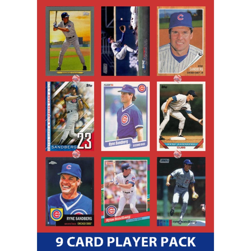 Ryne Sandberg Chicago Cubs 9 Card Legend Pack 2025 2024 2023 Topps Bowman