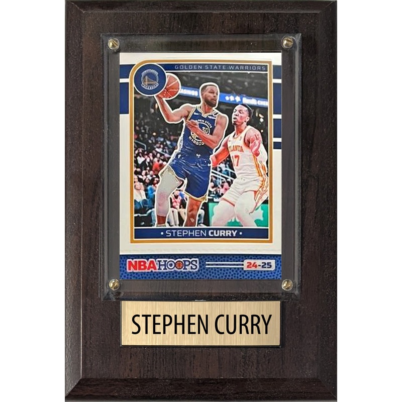 Stephen Curry Golden State Warriors 2025 2024 Donruss Score Prizm Topps 4×6 Gift Plaque