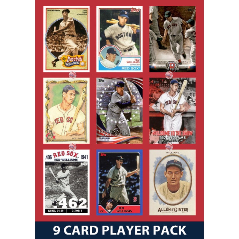 Ted Williams Boston Red Sox 9 Card Legend Pack Topps Bowman 2025 2024 2023