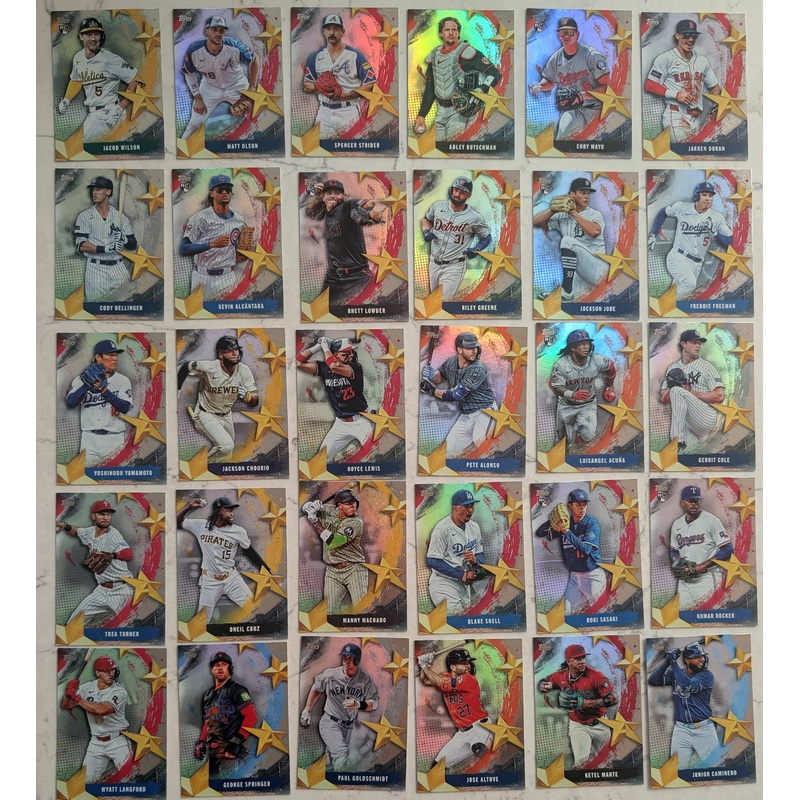 2025 Topps Series 2 SMLB 30 Baseball Card Insert Set with Juan Soto, Jacob Wilson Alonso Sasaki