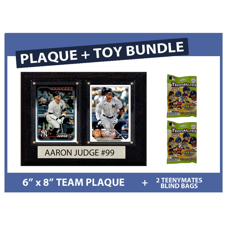 Aaron Judge 6″ x 8″ Plaque + 2 Teenymates 2024 MLB Series 11 Packs
