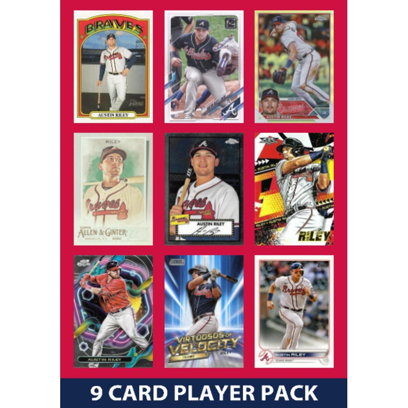 Austin Riley Atlanta Braves 9 Card Player Pack 2025 2024 Topps Bowman