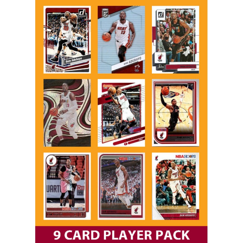 Bam Adebayo 9 Card Player Pack 2023-24 Hoops Donruss Panini Miami Heat