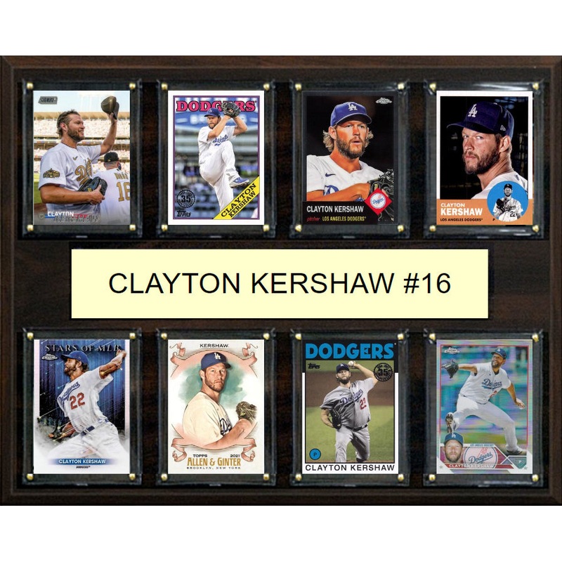 Clayton  Kershaw 8 Card Plaque Topps Bowman 2025 2024 LA Dodgers