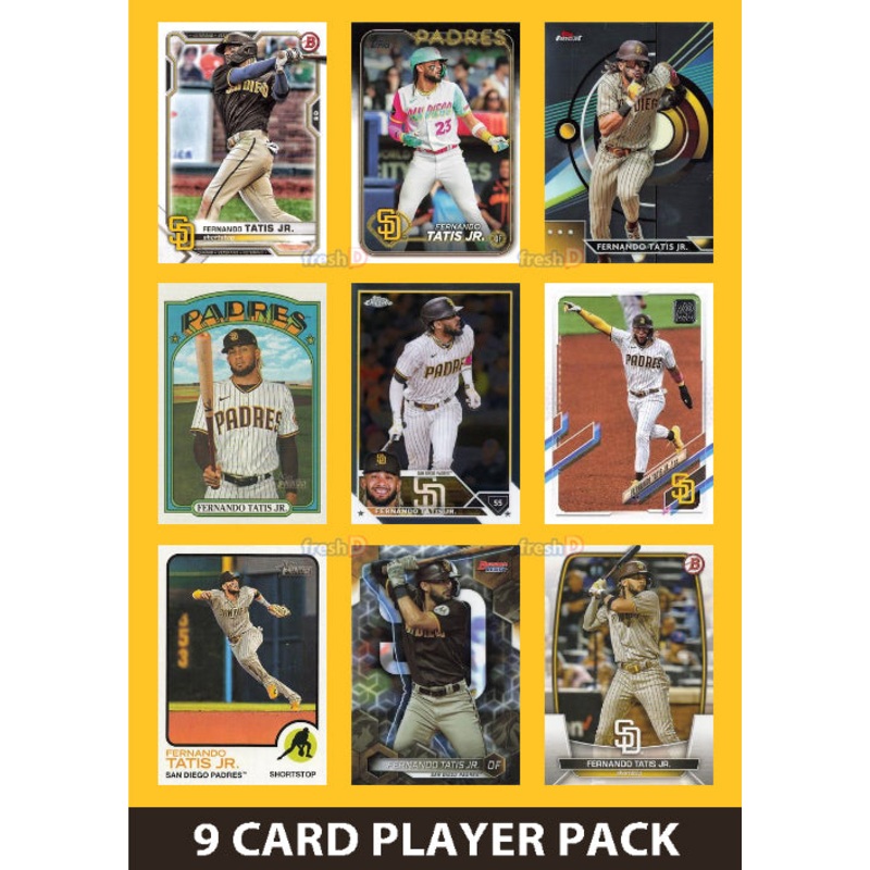 Fernando Tatis Jr Padres 9 Card Player Pack 2025 2024 Topps Bowman