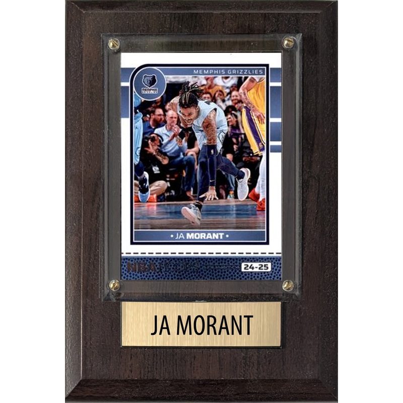 Ja Morant Memphis Grizzlies 2025 2024 Donruss Score Prizm Topps 4×6 Gift Plaque