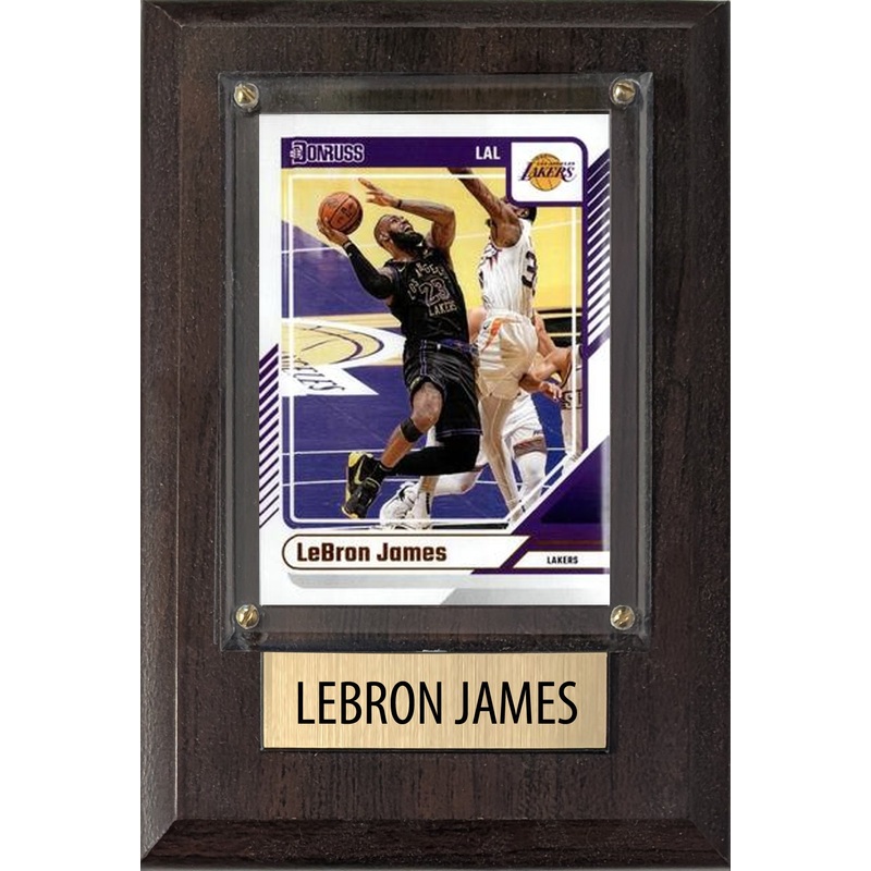 LeBron James Los Angeles Lakers 2025 2024 Donruss Score Prizm Topps 4×6 Gift Plaque