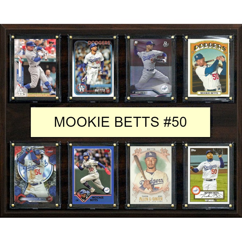Mookie Betts 50 8 Card Plaque Topps Bowman 2023 2024 LA Dodgers